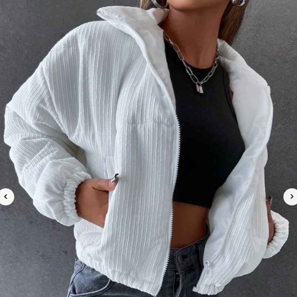 Solid Pocket Zipper Fly Winter Coat